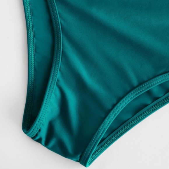 Zaful NWT Backless Zipper Front Green Swimsuit - Picture 5 of 8